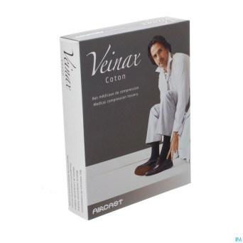 Veinax chausset. homme coton 2 long noir taille 2