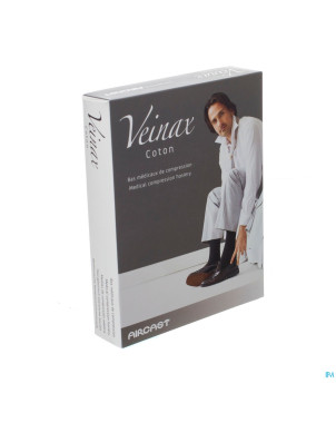 Veinax chausset. homme coton 2 long noir taille 2