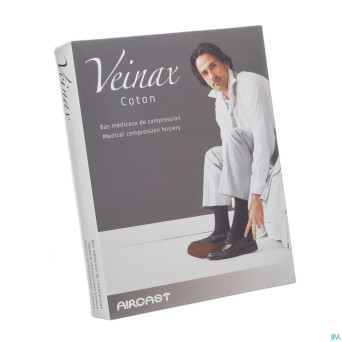 Veinax chausset. homme coton 2 long noir taille 2