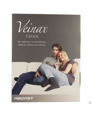 Veinax chausset. homme coton 2 long noir taille 2