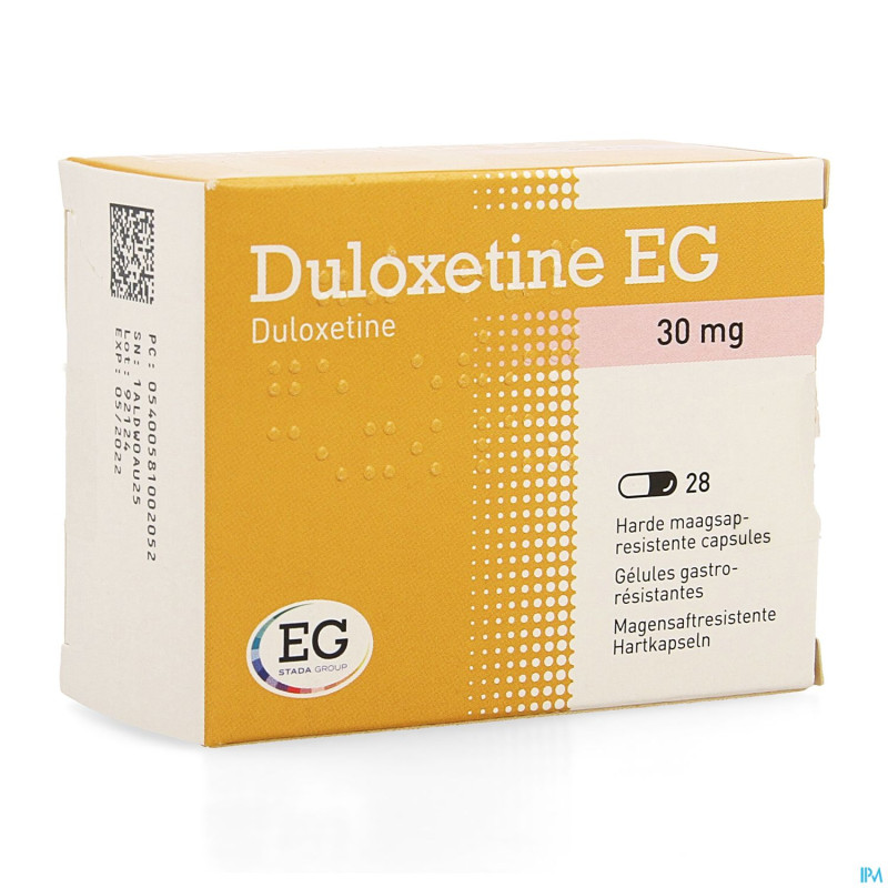 Duloxetine eg 30mg gastro resist caps 28