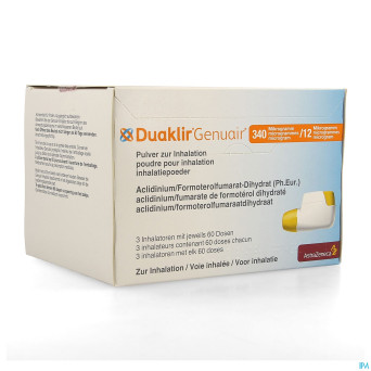 Duaklir genuair 340mcg/12mcg pdr inhal. 3x60 doses