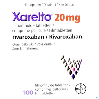 Xarelto 20 mg comp pell 100 x 20 mg