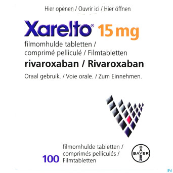 Xarelto 15 mg comp pell 100 x 15 mg