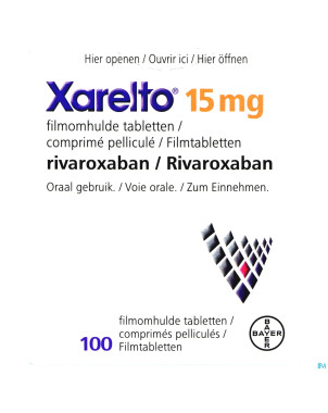 Xarelto 15 mg comp pell 100 x 15 mg