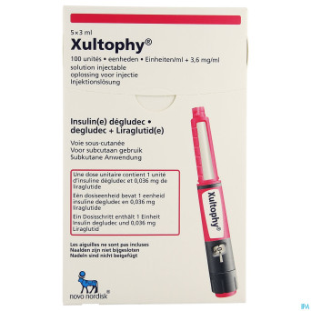 Xultophy 100u/ml+sol 3,6mg/ml stylo prerempli5x3ml