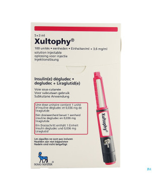 Xultophy 100u/ml+sol 3,6mg/ml stylo prerempli5x3ml