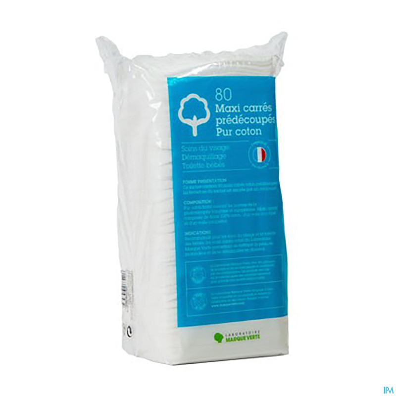 Marque v carre coton    sachet  10