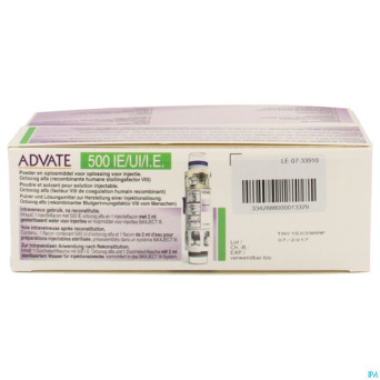 Advate 500 ui pulv+solv sol inj 2 ml(250iu/ml)+kit