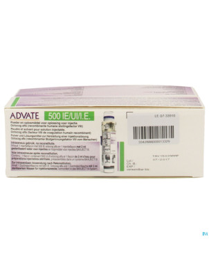 Advate 500 ui pulv+solv sol inj 2 ml(250iu/ml)+kit
