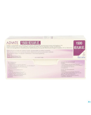 Advate 1500ui pulv+solv sol inj 2 ml(750iu/ml)+kit