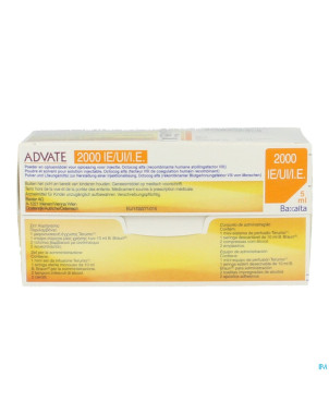 Advate 2000ui pulv+solv sol inj 5 ml(400iu/ml)+kit