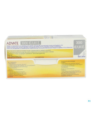 Advate 3000ui pulv+solv sol inj 5 ml(600iu/ml)+kit