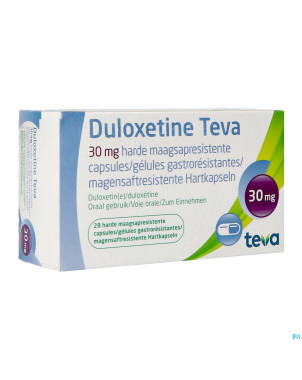 Duloxetine teva 30mg gastro resist caps 28 x 30mg