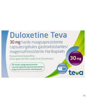 Duloxetine teva 30mg gastro resist caps 28 x 30mg