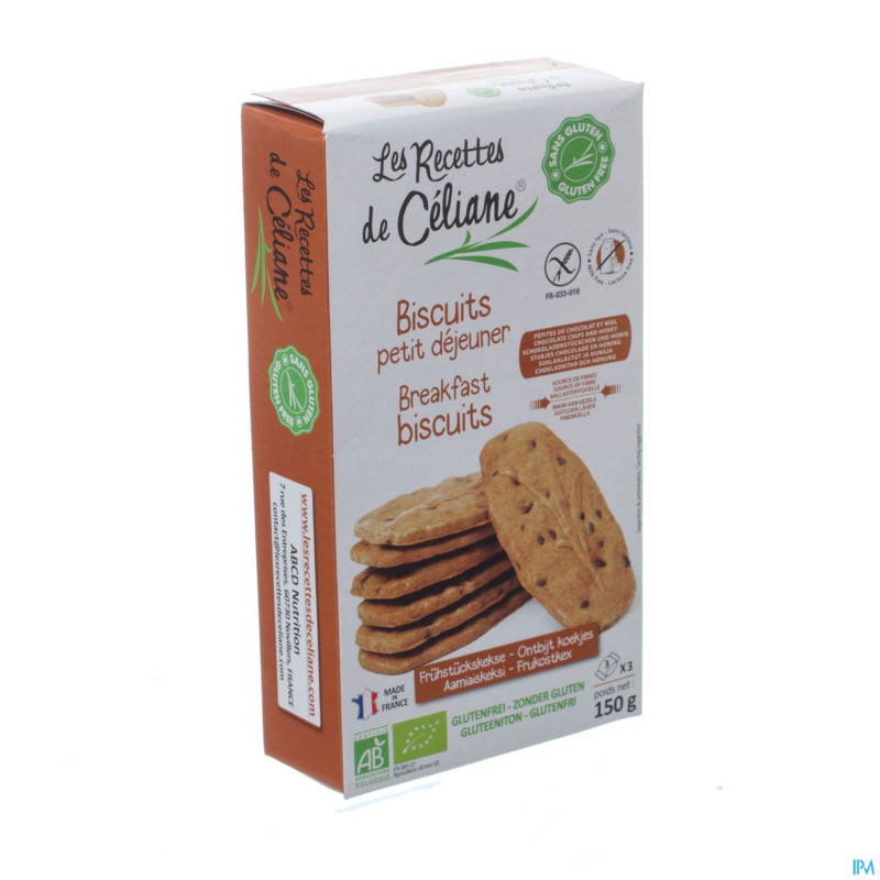 Celiane biscuit petit dej. bio   150g 4086 revogan