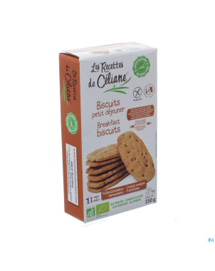 Celiane biscuit petit dej. bio   150g 4086 revogan