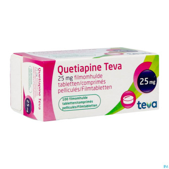 Quetiapine teva  25 mg comp pell 100