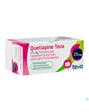 Quetiapine teva  25 mg comp pell 100