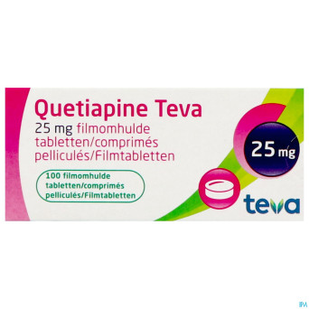 Quetiapine teva  25 mg comp pell 100
