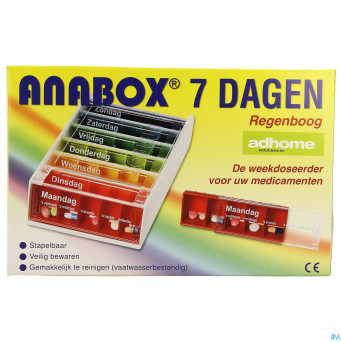 Boite medicaments anabox 7 x 5 rainbow fr
