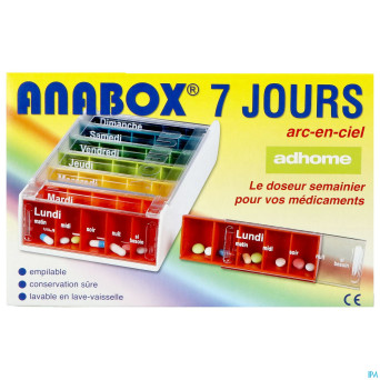 Pillendoos anabox 7 x 5 rainbow fr