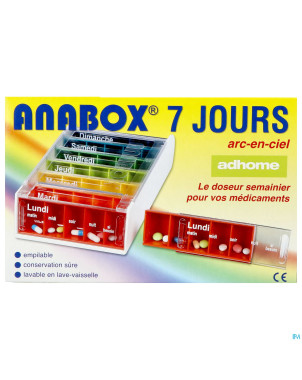 Pillendoos anabox 7 x 5 rainbow fr