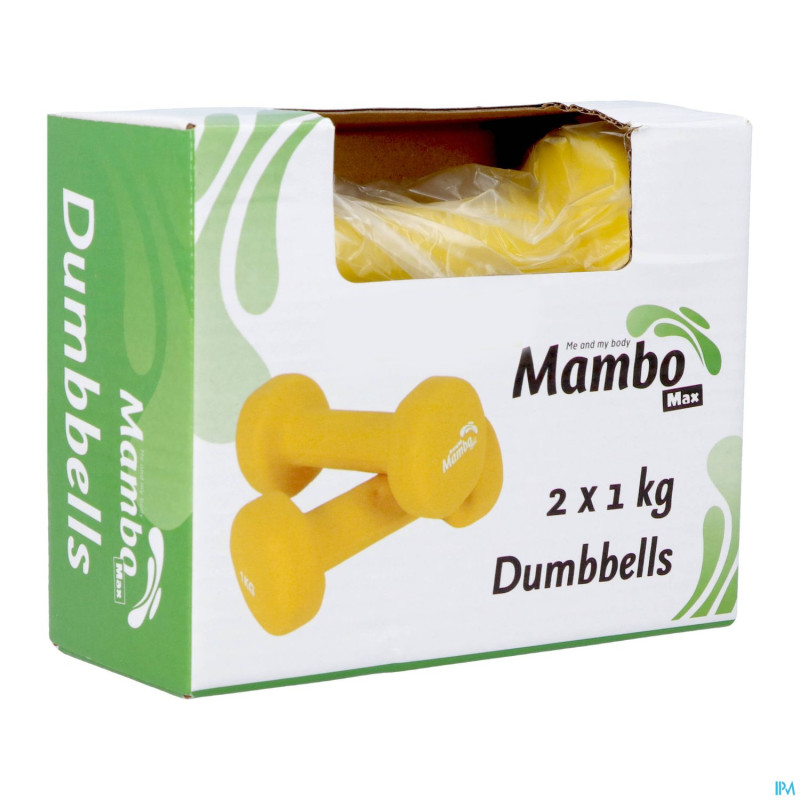 Halteres recouverts vinyle 1,0 kg jaune 2