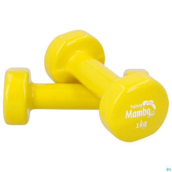 Halteres recouverts vinyle 1,0 kg jaune 2
