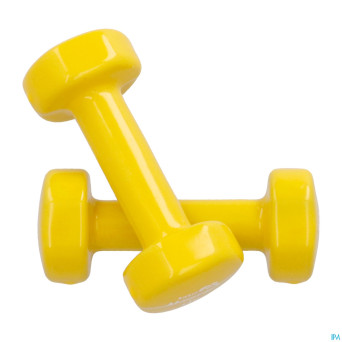 Halteres recouverts vinyle 1,0 kg jaune 2