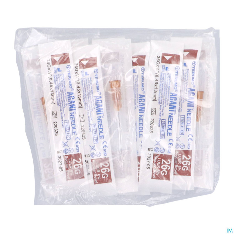 Terumo aiguille agani 26g 1/2 rb brun    10