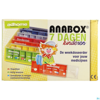 Kinderpillendoos anabox 7x5 rainbow  nl