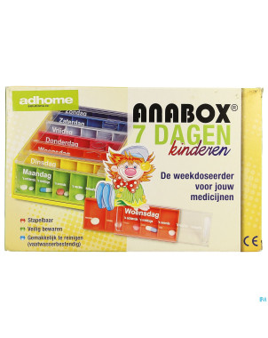 Kinderpillendoos anabox 7x5 rainbow  nl