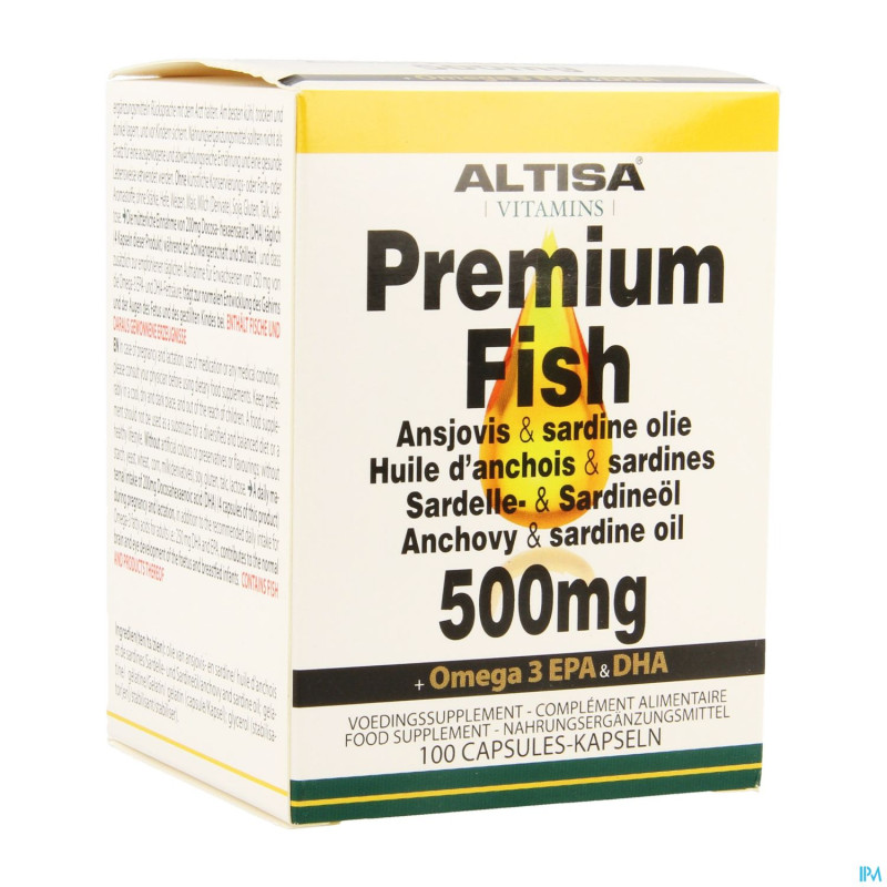 Altisa huile sardines-anchois 500mg    caps 100