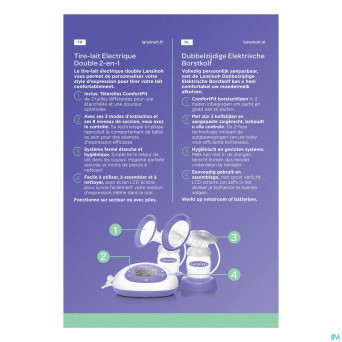 Lansinoh 2en1 tire-lait electrique double