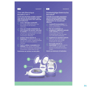Lansinoh 2en1 tire-lait electrique double