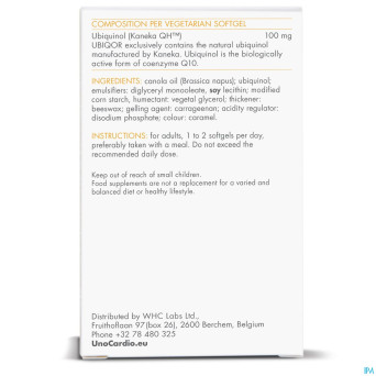 Ubiqor ubiquinol 100mg  softgel  60