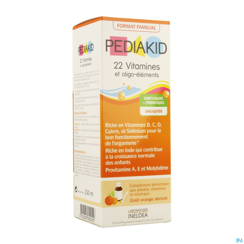 Pediakid 22 vitamines oligo element. sol buv 250ml