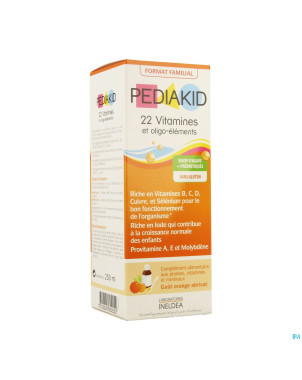Pediakid 22 vitamines oligo element. sol buv 250ml