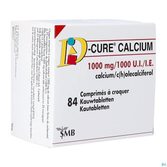 D-cure calcium 1000mg/1000ui comp croquer  84