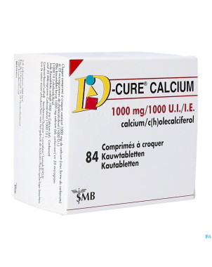 D-cure calcium 1000mg/1000ui comp croquer  84