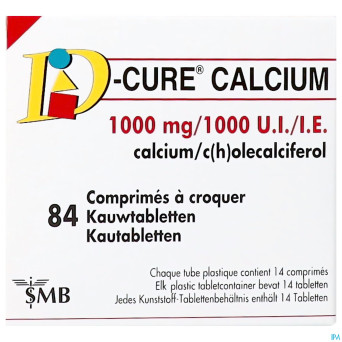 D-cure calcium 1000mg/1000ui comp croquer  84