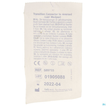 Connecteur transition sonde luer