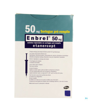 Enbrel 50mg sol inj seringue preremplie 12 x 1ml