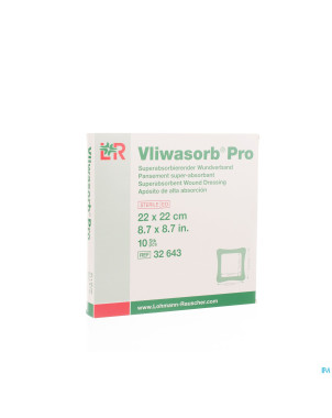 Vliwasorb pro pansement    22x22cm 10 32643
