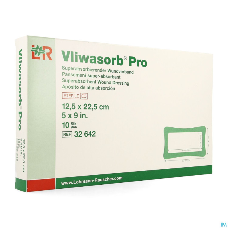 Vliwasorb pro pansement   12,5x22,5cm 10 32642