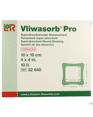 Vliwasorb pro pansement    10x10cm 10 32640