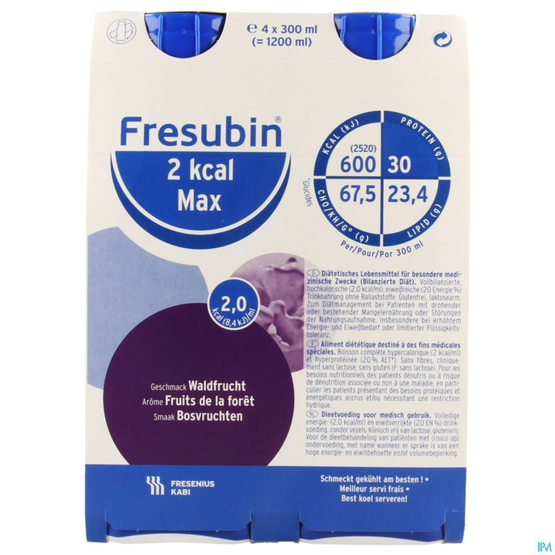 Fresubin 2kcal drink max fruit foret    fl 4x300ml