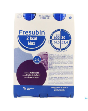 Fresubin 2kcal drink max fruit foret    fl 4x300ml