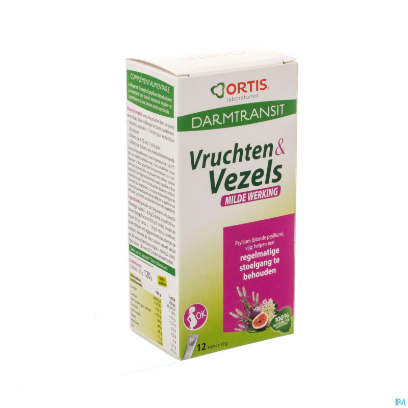 Ortis fruits & fibres action douce    stick 12x10g